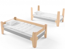 Ліжко двоярусне IndigoWood Tower Duo natural wood / gray
